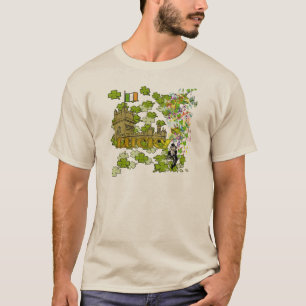Camiseta Lucky Leprechaun y su castillo irlandés