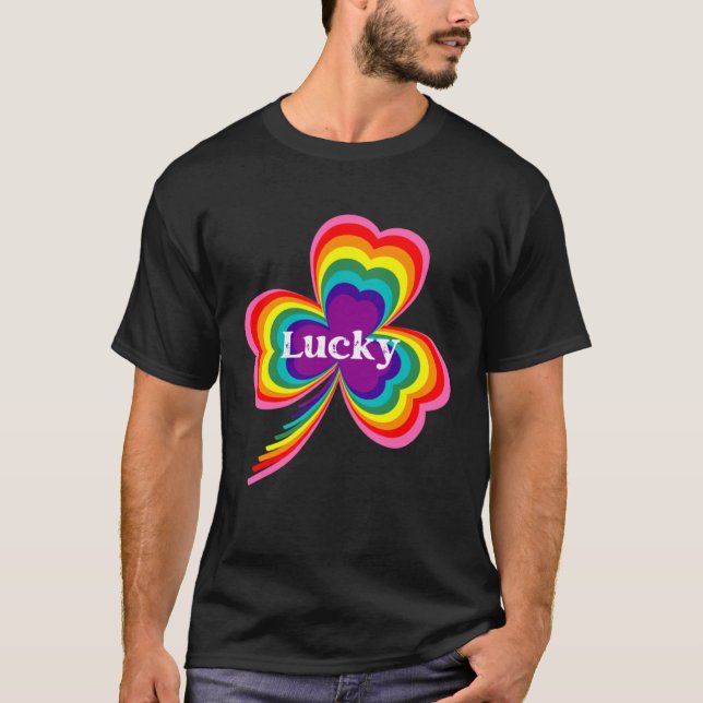 Camiseta Lucky Leprechauns Rainbow Pride Saint Patrick s Da (Anverso)