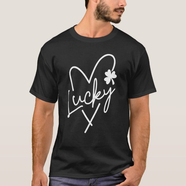 Camiseta Lucky Love Heart Shamrock C Mujeres verdes 1 (Anverso)