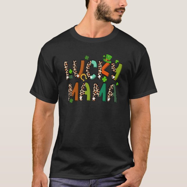 Camiseta Lucky Mama Family St Patrick Day Mom Cute Mother's (Anverso)