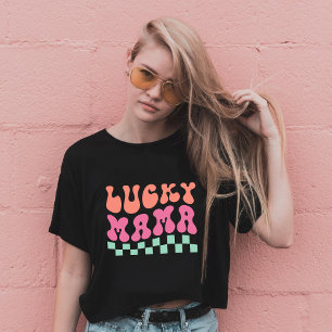 Camiseta Lucky MAMA , tipografía retro