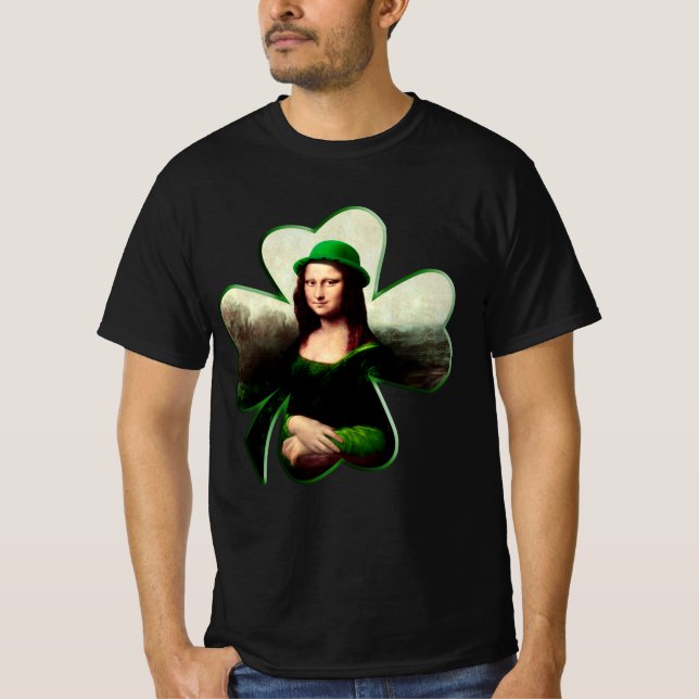 Camiseta Lucky Mona Lisa St. Patrick's Day (Anverso)