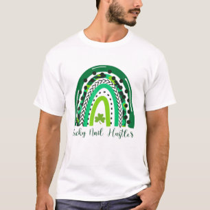 Camiseta Lucky Nail Hustler Rainbow Nail Tech Techniers Na