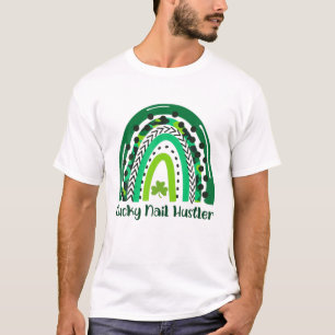 Camiseta Lucky Nail Hustler Rainbow Nail Tech Techniers Na