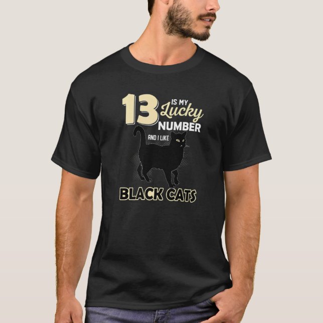 Camiseta Lucky Number 13 Lucky Black Cats (Anverso)
