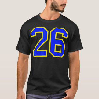 Camiseta Lucky Number #26 Blue Yellow Sport Player Fan Jers