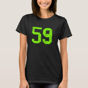 Camiseta Lucky Number #59 Green Vintage Sports Player Fan J