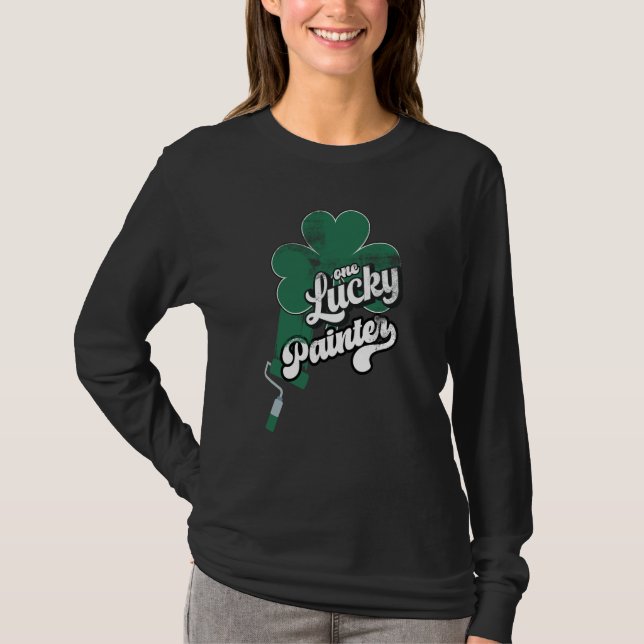 Camiseta Lucky Painter Shamrock C St Patricks Day (Anverso)
