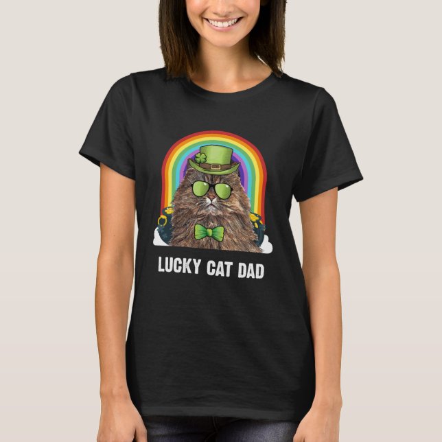 Camiseta Lucky Persian Cat Dad St Patricks Day (Anverso)