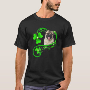 Camiseta Lucky Pug Dog Mom Lover Shamrock St Patrick Day