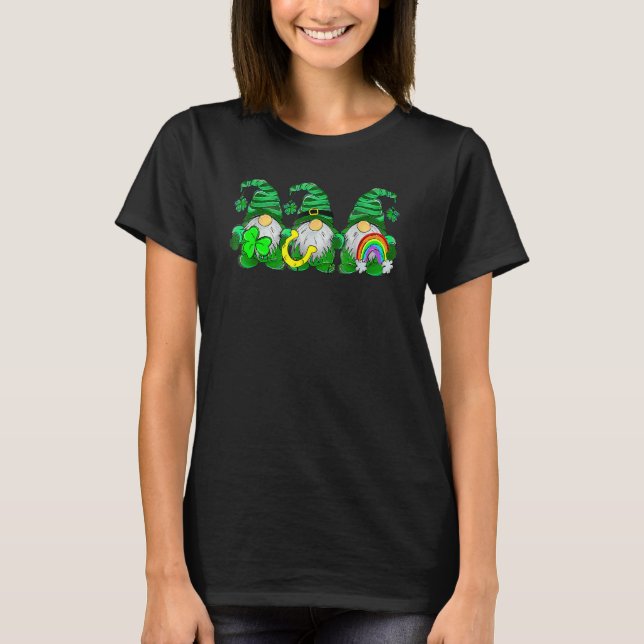 Camiseta Lucky Rainbow Gnome Happy St Patrick's Day Kids Wo (Anverso)