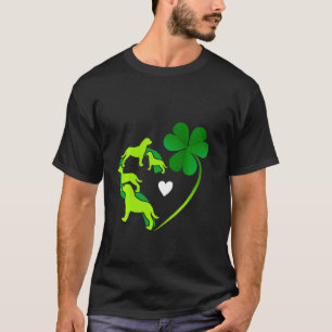 Camiseta Lucky Rottweiler Shamrock Heart Shape St Patrick C