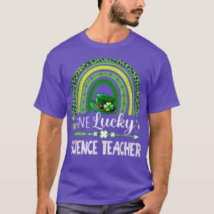 Camiseta Lucky Science Teacher Leopard Rainbow St
