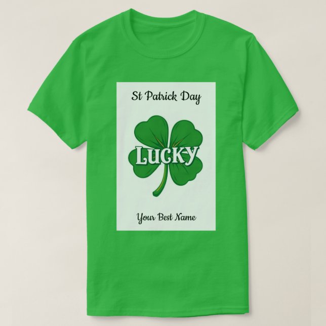 Camiseta Lucky Shamrock Antiguo (Diseño del anverso)