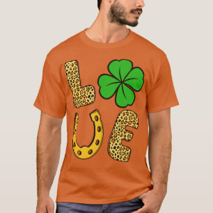 Camiseta Lucky Shamrock Clover Love St Patricks Day Leopard