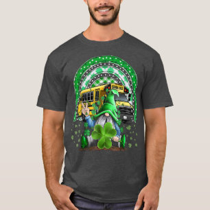 Camiseta Lucky Shamrock El Conductor De Autobús Gnome Funny