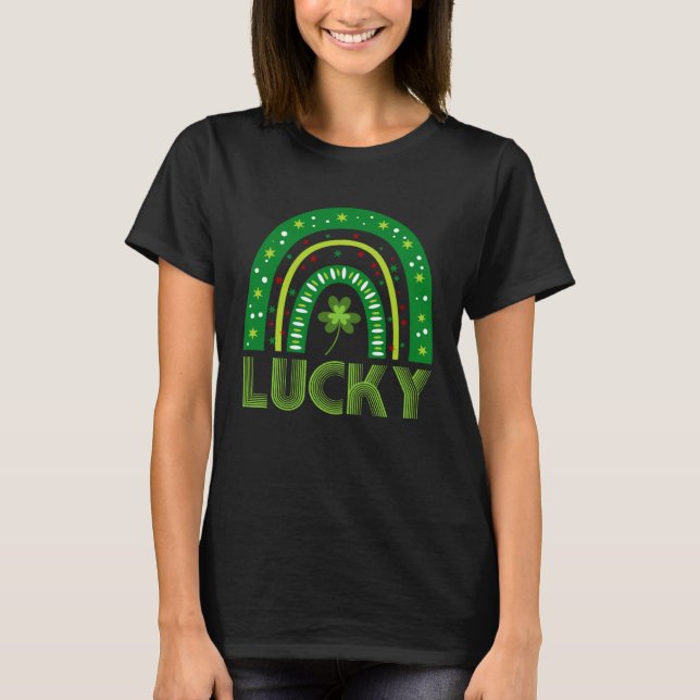 Camiseta Lucky Shamrock Green Rainbow Irish St Patricks Day (Anverso)