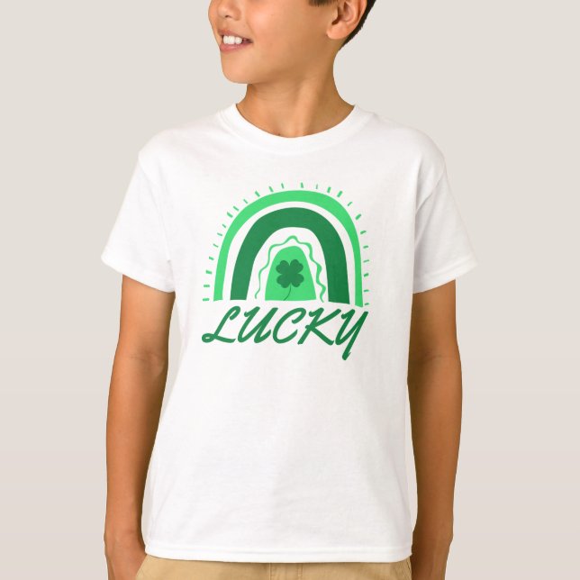 Camiseta Lucky Shamrock Rainbow St Patrick's T-Shirt (Anverso)