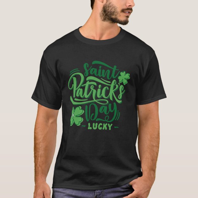 Camiseta Lucky Shamrock Saint Patrics Day Irish American S (Anverso)