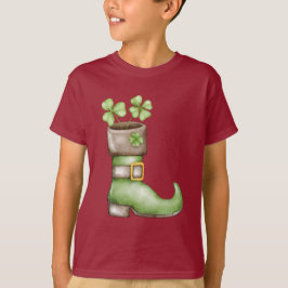 Camiseta Lucky Shamrock St. Patrick's Day Kids Rainbow 