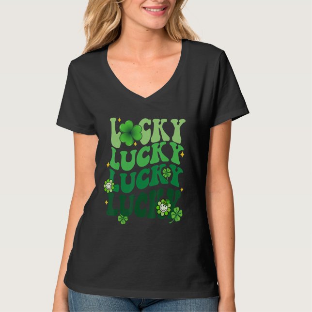 Camiseta Lucky Shamrock St Patrick's Day Saint Paddy's Rain (Anverso)