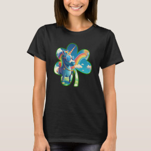 Camiseta Lucky Shamrock St Patrics Day Rainbow Unicorn