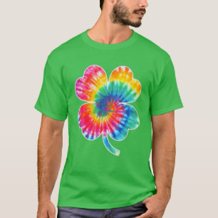 Camiseta Lucky Shamrock Tie Dye Clover St Patrick's D