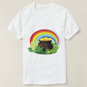 Camiseta Lucky Shamrocks Clovers Rainbow Pot Of Gold