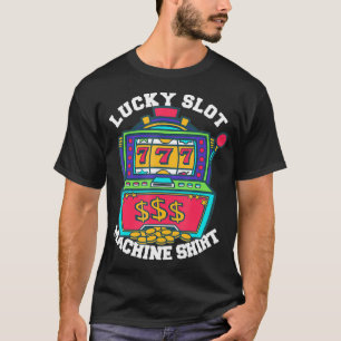Camiseta Lucky Slot Machine Tee Casino Las Vegas Gambling