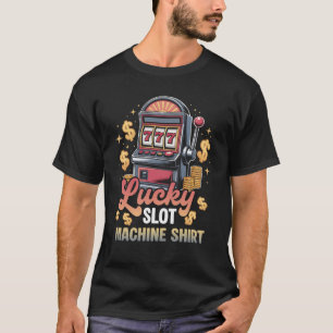 Camiseta Lucky Slot Machine Tee Casino Las Vegas Gambling G