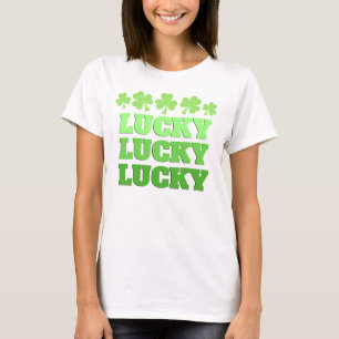 Camiseta Lucky St. Patrick Day Texto verde afortunado