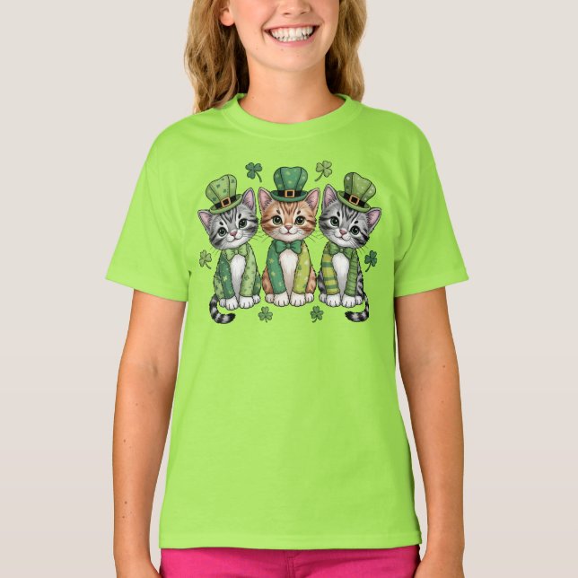Camiseta Lucky St. Patrick’s Day Kittens-47474 (Anverso)
