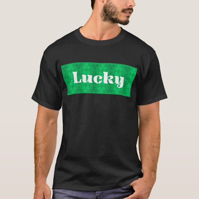 Camiseta Lucky St. Patrick's Day Green Shamrock Pattern (Anverso)