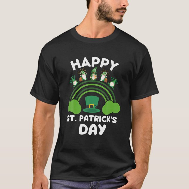 Camiseta Lucky St.Patrick's Day Rainbow Cool Gnomes Patrick (Anverso)