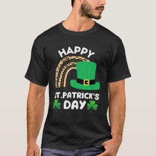 Camiseta Lucky St.Patricks Day Rainbow Cool Leopard Patrick