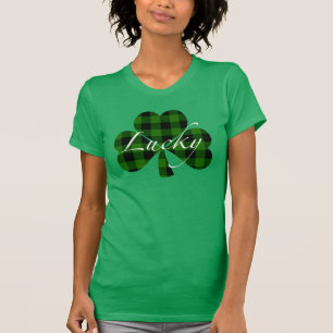Camiseta Lucky St. Patty’s Shamrocks   cuadros verdes