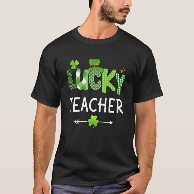 Camiseta Lucky teacher with shamrock for St Patricks day sc (Anverso)
