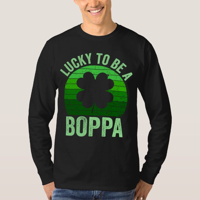 Camiseta Lucky To Be Poppa Leprechaun Shamrock St Patricks  (Anverso)