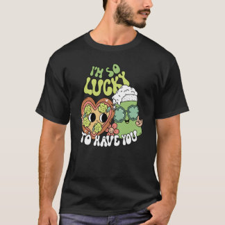 Camiseta Lucky To Have You Retro Groovy St Patricks Day Wom