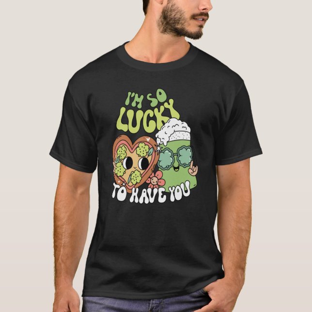 Camiseta Lucky To Have You Retro Groovy St Patricks Day Wom (Anverso)