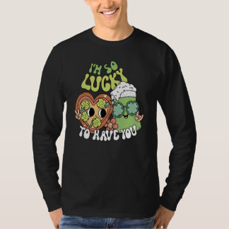 Camiseta Lucky To Have You Retro Groovy St Patricks Day Wom