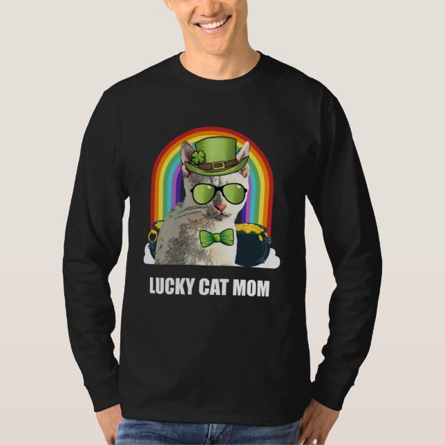 Camiseta Lucky Tonkinese Cat Mom St Patricks Day (Anverso)