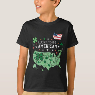 Camiseta Lucky Usa Clover Map - Shamrock American St. Patri