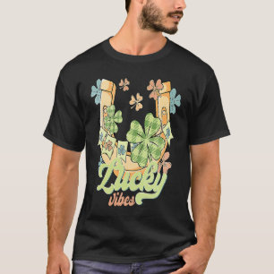 Camiseta Lucky Vibes herradura & trébol de 4 hojas Día de S