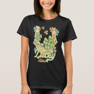 Camiseta Lucky Vibes herradura y trébol de 4 hojas Día de S
