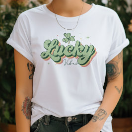 Camiseta Lucky Vibes Shamrock St. Patrick's Day