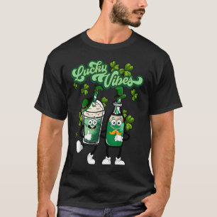 Camiseta Lucky Vibes St Patrick's Day Coffee Latte C Lucky