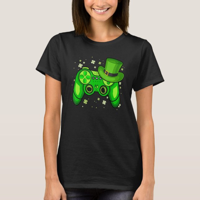Camiseta Lucky Video Game Leprechaun St Patrick's Day Gamer (Anverso)