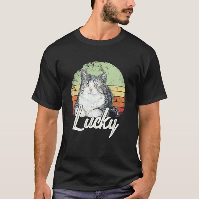 Camiseta Lucky Vintage Cat Graphic (Anverso)