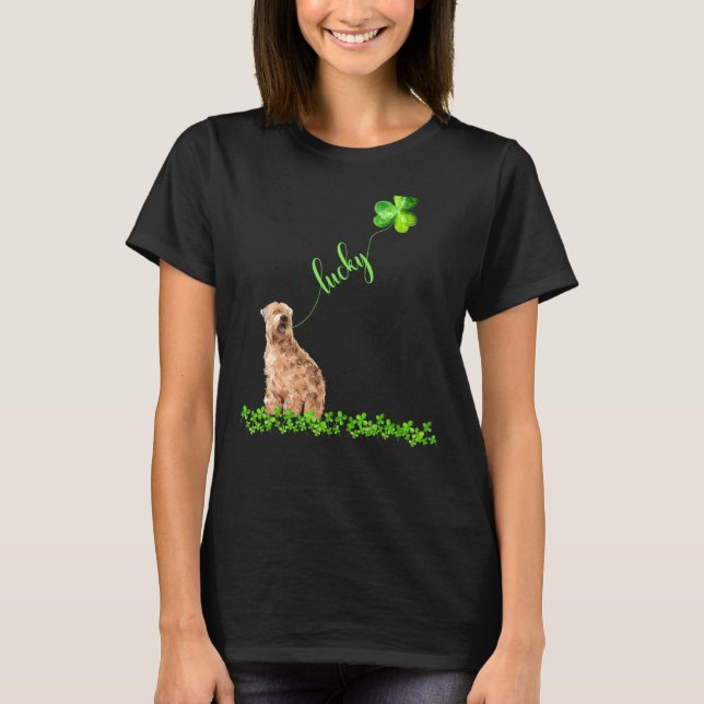 Camiseta Lucky Wheaten Terrier Dog Shamrock St Patrick's Da (Anverso)
